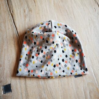 Beanie Gr. 53-55 grau/Punkten