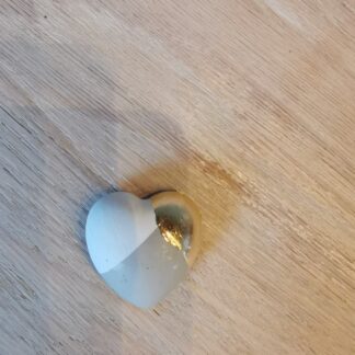 Herzmagnet weiss/gold 2